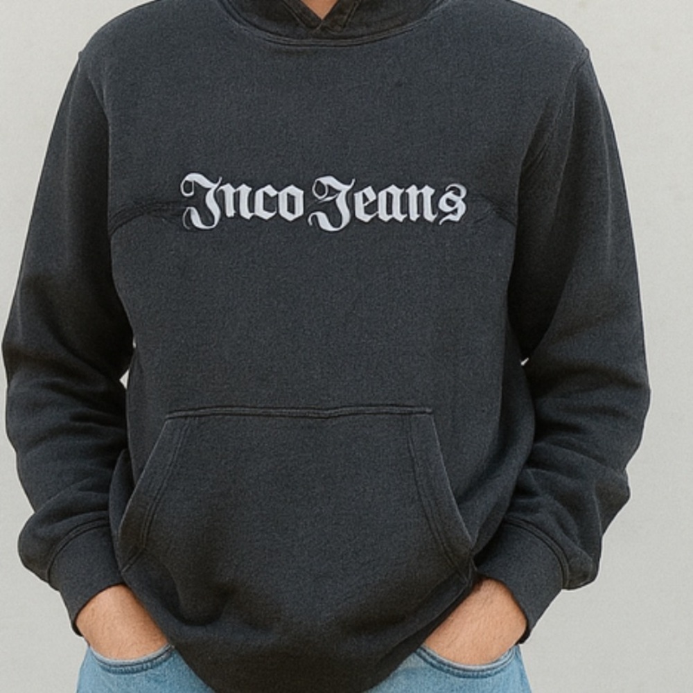 Vintage 90s JNCO Jeans Embroidered Hoodie Made in Korea Size L Y2K